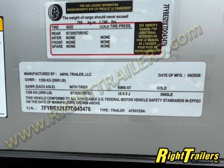 New 2026 6X12 Anvil CARGO TRAILER