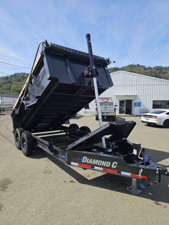 New DUMP TRAILER 2025 Diamond C LPT207 82X14 LOW PROFILE 15500 GVWR 32" SIDES METALLIC GRAY