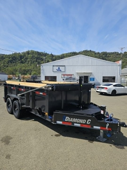 New DUMP TRAILER 2025 Diamond C LPT207 82X14 LOW PROFILE 15500 GVWR 32" SIDES METALLIC GRAY