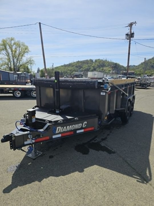 New DUMP TRAILER 2025 Diamond C LPT207 82X14 LOW PROFILE 15500 GVWR 32" SIDES METALLIC GRAY