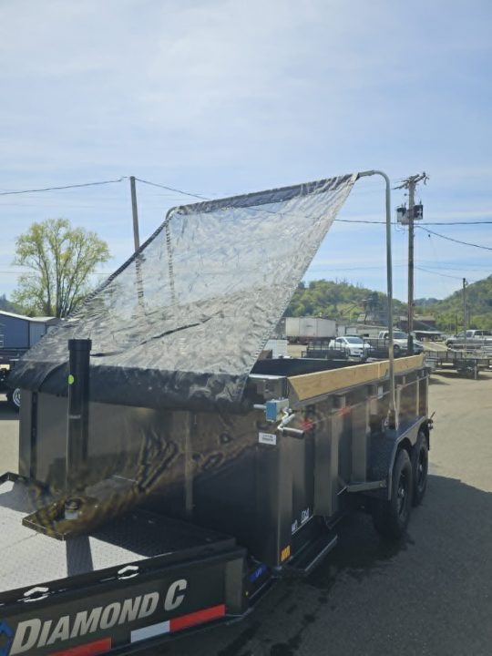 New DUMP TRAILER 2025 Diamond C LPT207 82X14 LOW PROFILE 15500 GVWR 32" SIDES METALLIC GRAY