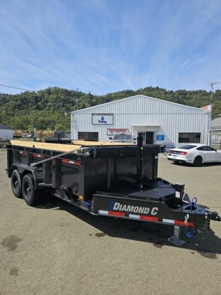 New DUMP TRAILER 2025 Diamond C LPT207 82X14 LOW PROFILE 15500 GVWR 32" SIDES METALLIC GRAY