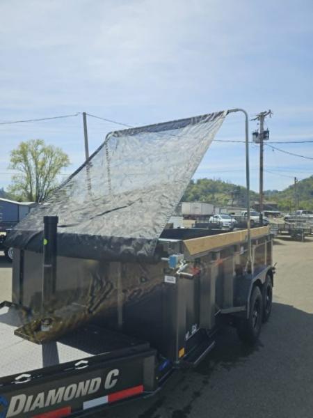 New DUMP TRAILER 2025 Diamond C LPT207 82X14 LOW PROFILE 15500 GVWR 32" SIDES METALLIC GRAY
