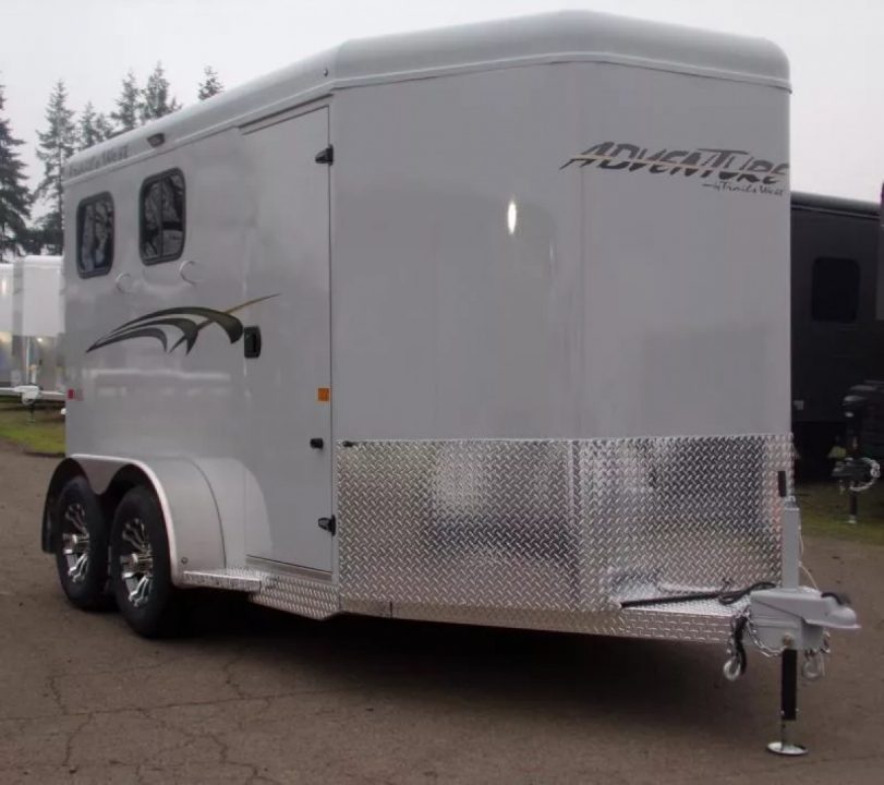 New 2027 Trails West Adventure MX II 2H-Grey-Swing out saddle rack-Water Tank-7' Tall Horse Trailer
