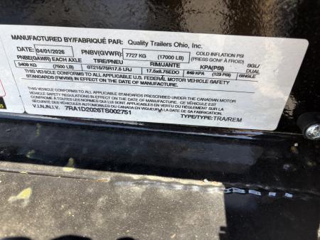 New 2026 QUALITY TRAILERS 82" x 20'6"(6' fixed front section and 15' tilting section) Equipment Trailer