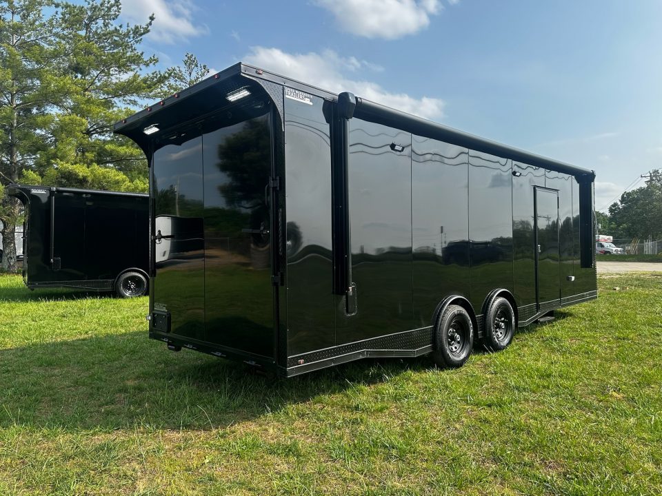 New 2026 Luxe 8.5x26 Bathroom/Racing Trailer- Finished Interior- 7'6" Interior- 7000 Torsion Axles-AWNING- FULL ESCAPE DOOR-E-TRACK Car / Racing Trailer