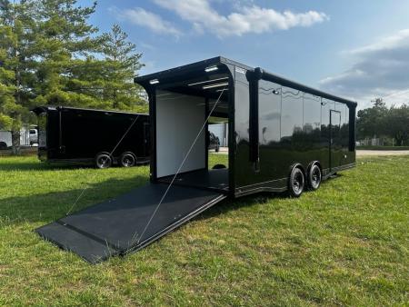New 2026 Luxe 8.5x26 Bathroom/Racing Trailer- Finished Interior- 7'6  Interior- 7000 Torsion Axles-AWNING- FULL ESCAPE DOOR-E-TRACK Car / Racing Trailer