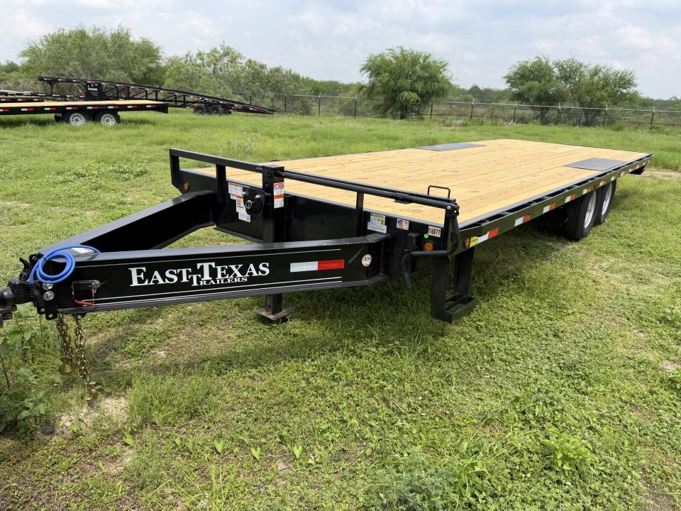 New 2027 East Texas Trailers 102x24ft Bumper Pull Flatbed Trailer 14k