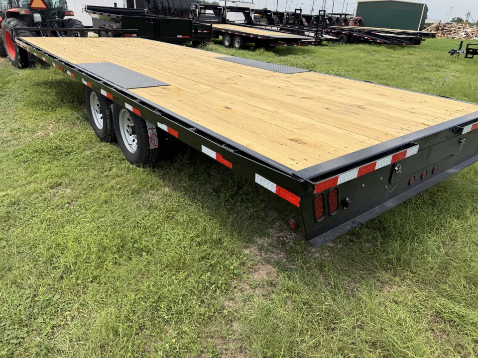 New 2027 East Texas Trailers 102x24ft Bumper Pull Flatbed Trailer 14k