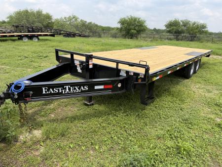 New 2027 East Texas Trailers 102x24ft Bumper Pull Flatbed Trailer 14k