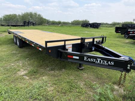 New 2027 East Texas Trailers 102x24ft Bumper Pull Flatbed Trailer 14k
