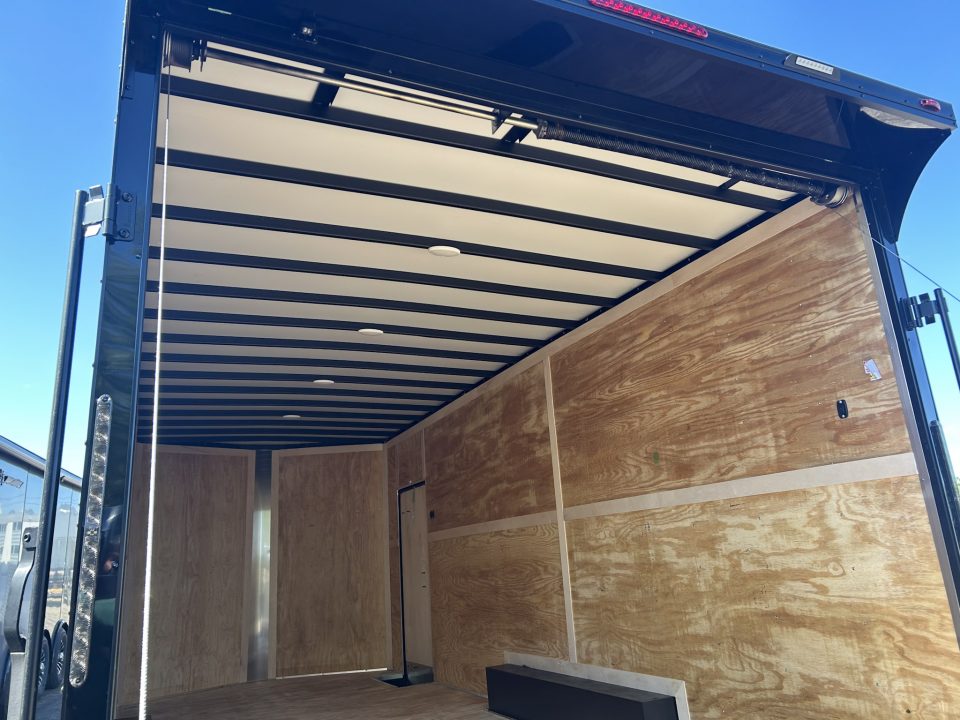 New 2026 Homesteader Trailer 20 FT ENCLOSED CAR HAULER 7.5 INT HT BLACK WITH BLACK OUT TRIM REAR SPOILER 10K GVWR