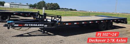 New 2026 PJ TRAILERS 8  I-Beam Deckover (F8) 102  x 24' Flatbed Trailer