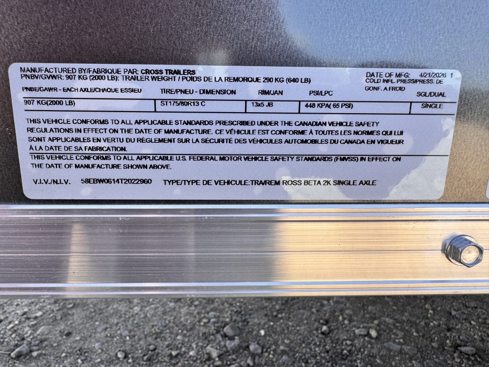 New 2026 Cross Trailers 4-6-1V Enclosed Barn Door 2K GVWR