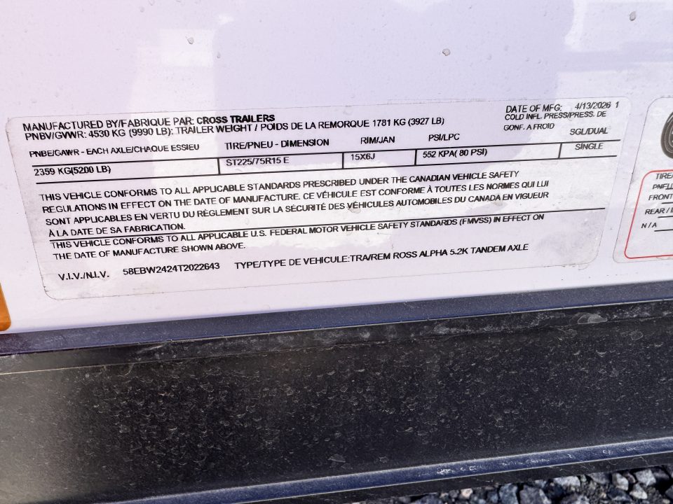 New 2026 Cross Trailers 8-24-1.5V Enclosed W/ Black Out package 10K GVWR
