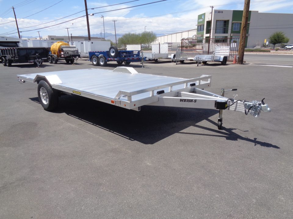 New 2027 Aluma * WB15H-S-EL * 15Ft Wide Body Single Axle 5K Utility Trailer w/ Slide in Ramps