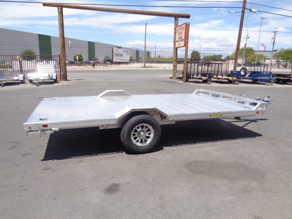 New 2027 Aluma * WB15H-S-EL * 15Ft Wide Body Single Axle 5K Utility Trailer w/ Slide in Ramps