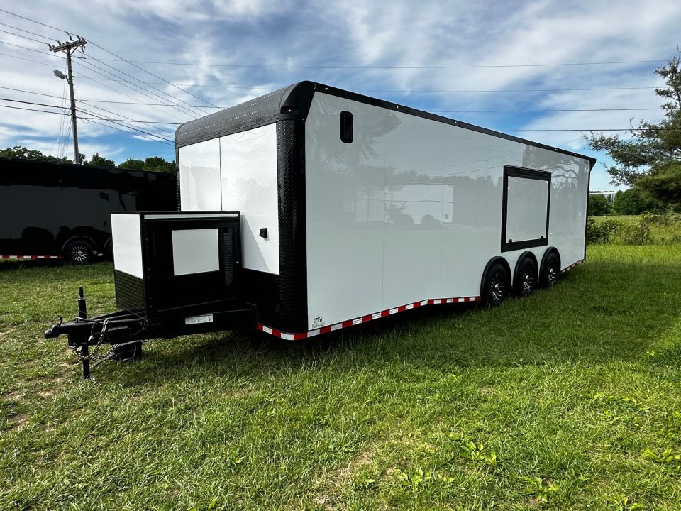 New 2026 Rock Solid Cargo 8.5x28 Race Trailer -Finished Interior-7000LB Triple Torsion-HD Ramp-GEN. Box-1/2 Carpet Walls