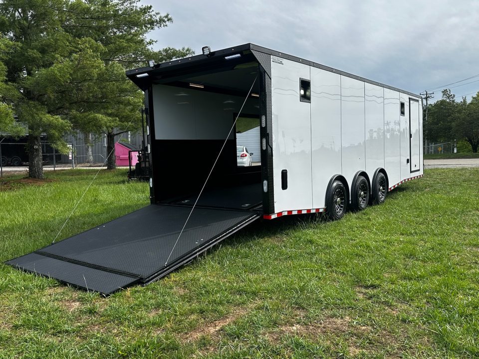 New 2026 Rock Solid Cargo 8.5x28 Race Trailer -Finished Interior-7000LB Triple Torsion-HD Ramp-GEN. Box-1/2 Carpet Walls