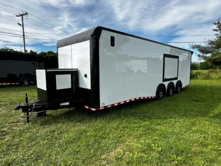 New 2026 Rock Solid Cargo 8.5x28 Race Trailer -Finished Interior-7000LB Triple Torsion-HD Ramp-GEN. Box-1/2 Carpet Walls