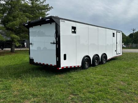 New 2026 Rock Solid Cargo 8.5x28 Race Trailer -Finished Interior-7000LB Triple Torsion-HD Ramp-GEN. Box-1/2 Carpet Walls