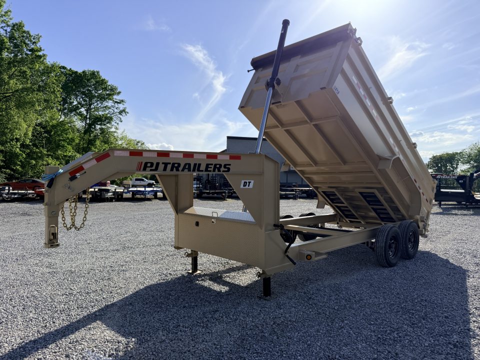 New 2026 PJ Trailers 7X16 GOOSENECK (4FT WALL) DUMP TRAILER 18000 GVWR Dump Trailer