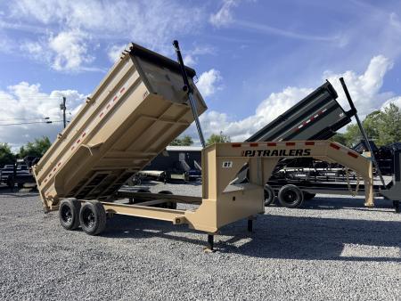 New 2026 PJ Trailers 7X16 GOOSENECK (4FT WALL) DUMP TRAILER 18000 GVWR Dump Trailer