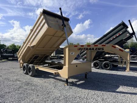 New 2026 PJ Trailers 7X16 GOOSENECK (4FT WALL) DUMP TRAILER 18000 GVWR Dump Trailer