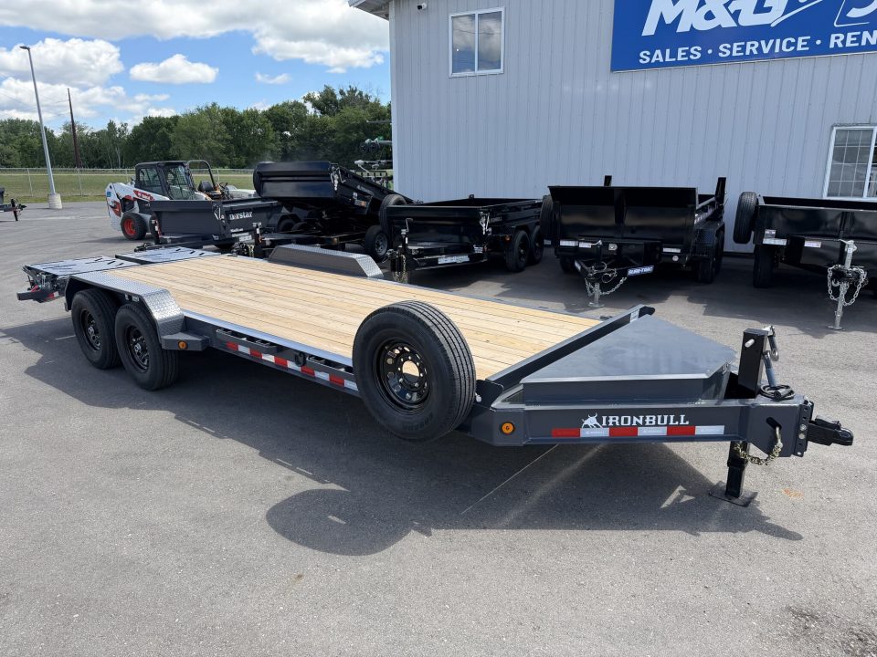 New EWB 83X22 (19+3) 14K EQUIPMENT TRAILER W/ JUMBO RAMPS - GRAY