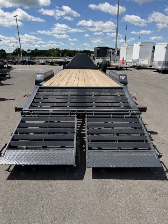 New EWB 83X22 (19+3) 14K EQUIPMENT TRAILER W/ JUMBO RAMPS - GRAY