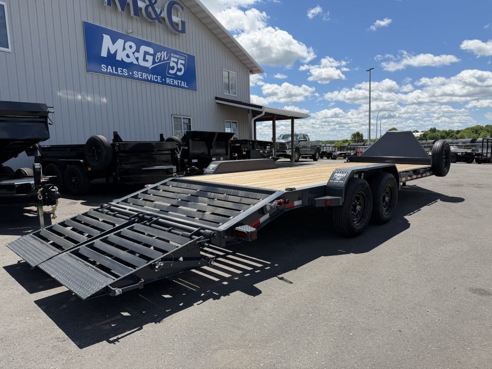 New EWB 83X22 (19+3) 14K EQUIPMENT TRAILER W/ JUMBO RAMPS - GRAY