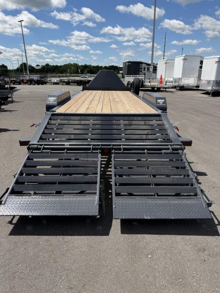 New EWB 83X22 (19+3) 14K EQUIPMENT TRAILER W/ JUMBO RAMPS - GRAY