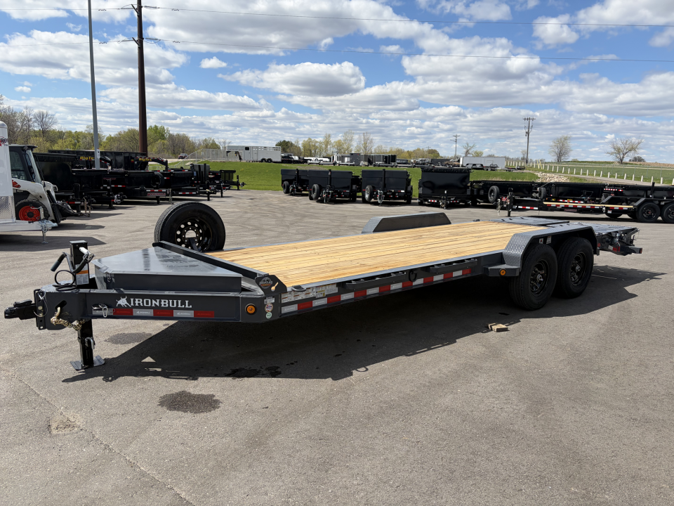 New EWB 83X22 (19+3) 14K EQUIPMENT TRAILER W/ JUMBO RAMPS - GRAY
