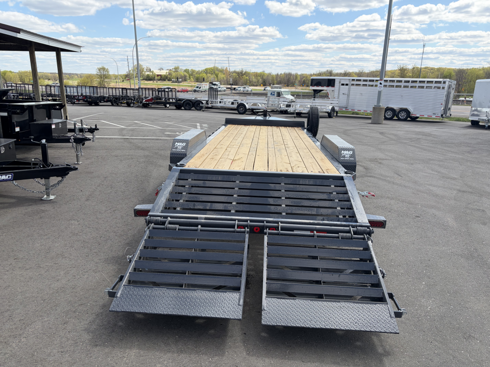 New EWB 83X22 (19+3) 14K EQUIPMENT TRAILER W/ JUMBO RAMPS - GRAY