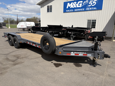 New EWB 83X22 (19+3) 14K EQUIPMENT TRAILER W/ JUMBO RAMPS - GRAY