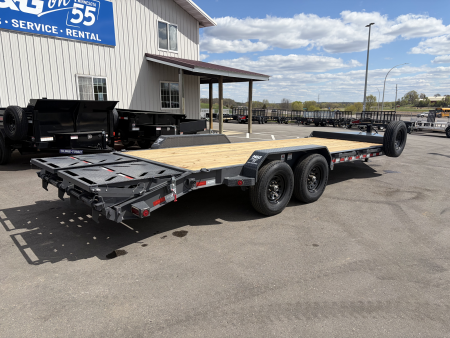 New EWB 83X22 (19+3) 14K EQUIPMENT TRAILER W/ JUMBO RAMPS - GRAY