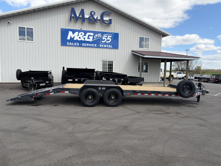 New EWB 83X22 (19+3) 14K EQUIPMENT TRAILER W/ JUMBO RAMPS - GRAY