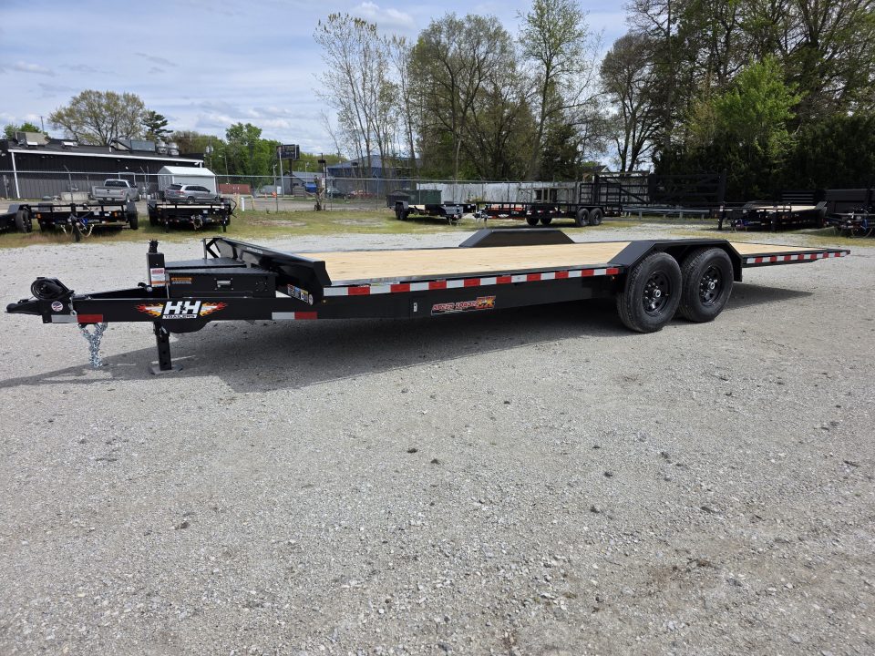 New 2026 H&H Trailers 102" x 24' 14K FULL ELECTRIC Tilt Equipment Trailer CAR SXS UTV TRUCK Equipment Trailer