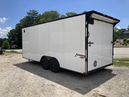 New 2026 HOMESTEADER CARGO TRAILER / INTREPID SERIES / 8..6'X20' / 32" SIDE DOOR / RAMP REAR DOOR / .080 WHITE POLY CORE ALUMINUM / BLACK OUT PKG / 7' INTERIOR HEIGHT / 5200# AXLES / REAR SPOILER W/ LOAD LIGHTS