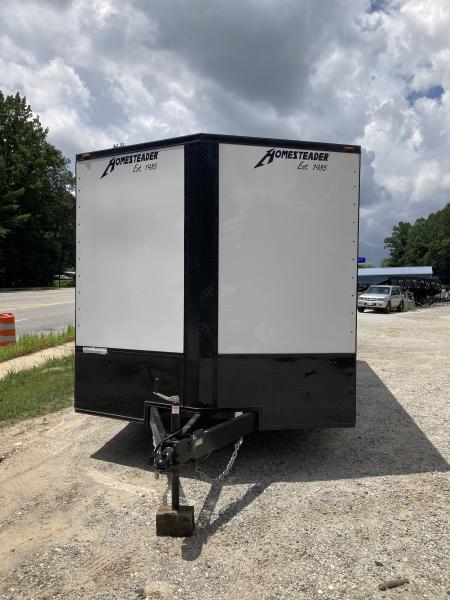 New 2026 HOMESTEADER CARGO TRAILER / INTREPID SERIES / 8..6'X20' / 32" SIDE DOOR / RAMP REAR DOOR / .080 WHITE POLY CORE ALUMINUM / BLACK OUT PKG / 7' INTERIOR HEIGHT / 5200# AXLES / REAR SPOILER W/ LOAD LIGHTS