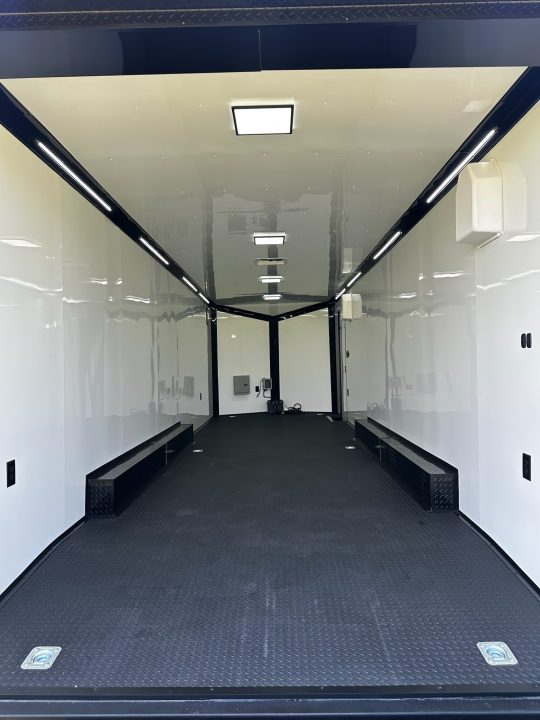 New 2026 Rock Solid Cargo 8.5x28 Race Trailer-Finished Interior-7'6" Interior - Triple 7000 TORSIONS -HD RAMP-10" BOGEY WHEELS