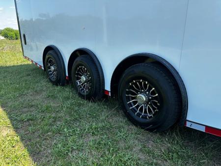 New 2026 Rock Solid Cargo 8.5x28 Race Trailer-Finished Interior-7'6" Interior - Triple 7000 TORSIONS -HD RAMP-10" BOGEY WHEELS