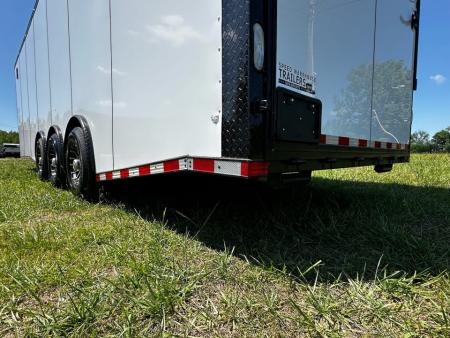 New 2026 Rock Solid Cargo 8.5x28 Race Trailer-Finished Interior-7'6" Interior - Triple 7000 TORSIONS -HD RAMP-10" BOGEY WHEELS