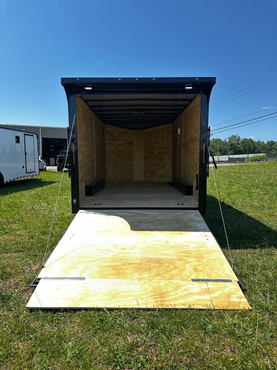 New 2026 Luxe 8.5x16 Car Hauler-5200 Torsion- White poly- Blackout- Enclosed Trailer