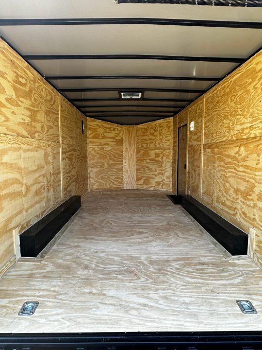 New 2026 Luxe 8.5x16 Car Hauler-5200 Torsion- White poly- Blackout- Enclosed Trailer