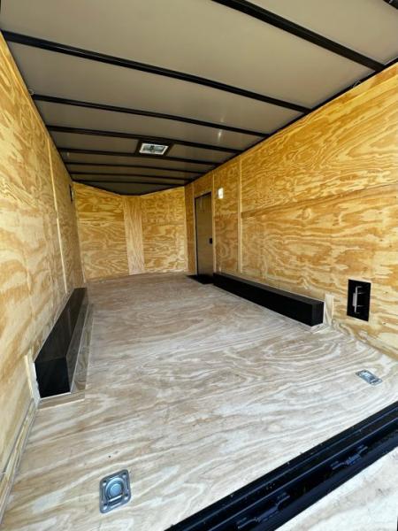 New 2026 Luxe 8.5x16 Car Hauler-5200 Torsion- White poly- Blackout- Enclosed Trailer