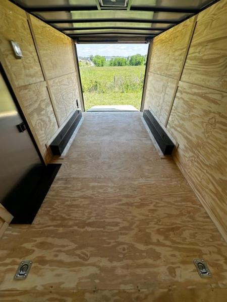 New 2026 Luxe 8.5x16 Car Hauler-5200 Torsion- White poly- Blackout- Enclosed Trailer