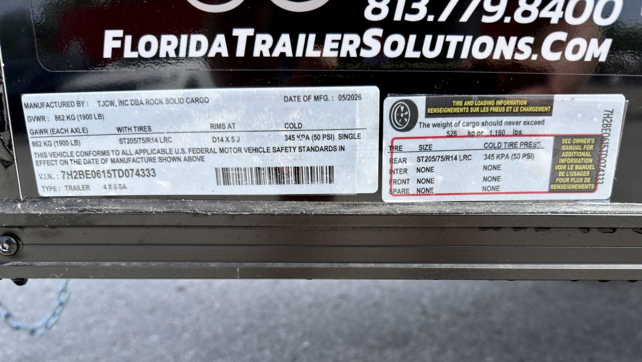 New 2026 Rock Solid Cargo 4x6 Cargo / Enclosed Trailer
