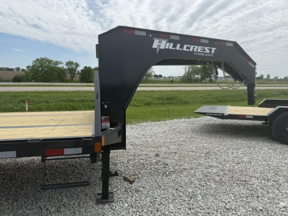 New 2026 Hillcrest Black-Grey 102"x20'+5' 22.9k Gooseneck Deckover Trailer