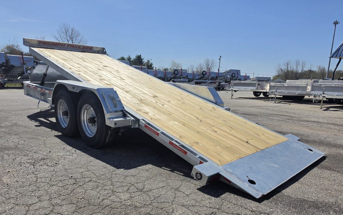 New 82 X 20 GALVANIZED HYDRAULIC TILT W/HYDRAULIC JACK 8 K AXLES DUAL RAMS TRIUMPH 2026